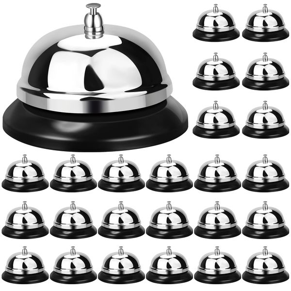 Yexiya Call Bell 3.35 Inch Diameter with Metal Anti-Rust Construction Service Bell for Hotels, Schools, Restaurants, Reception Areas, Hospitals, Warehouses(24 Pack)