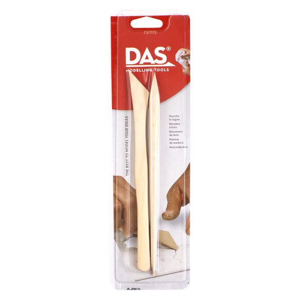 DAS� Clay Modelling Tools, Natural Wood, 2 Assorted Pieces, 1 Set