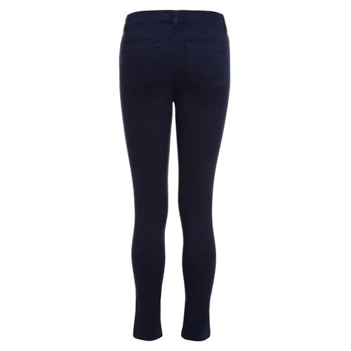 Nautica Girls' Big School Uniform Skinny Leg Pants, Elasticized Waistband with Button Closure, Functional Pockets, Stretch Twill Material, Navy, 14