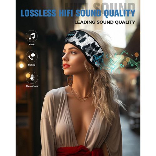 LC-dolida Sleep Headphones Bluetooth 5.4 Headband, Sports Wireless Earphones with Ultra-Thin HD Stereo Speaker Sweat Resistant Earbuds Sleeping Headphone for Workout Running Cool Gadgets Unique Gifts