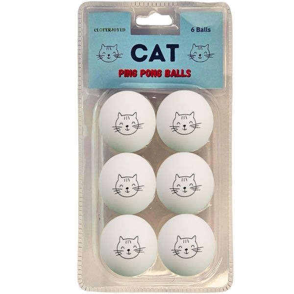 Cat Ball Toys - 6 Pack Ping Pong Balls for Cats, Cat Enrichment Toy, Cat Lovers Gift Ideas, Cat Ball Pits, Cat Mom, Bouncy Balls