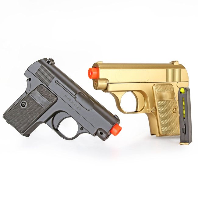 BBTac Airsoft Pistol Gold and Black Dual 328 Sub-Compact Mini Pocket Pistols 110 FPS Spring Airsoft Gun