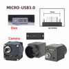 CY Cable Micro USB3.0 Dual Screws Locking to USB3.0 Data 5Gbps Power Cable 90 Degree Left Angled Type for VR Industrial Camera Computer (1.2m)