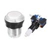 uxcell Game Push Button 33mm Round 12V LED Illuminated Push Button Switch with Micro Switch for Arcade Video Games White 6pcs