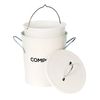White Metal Kitchen Compost Caddy - Composting Bin for Food Waste Recycling