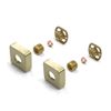 Brushed Gold Wall Mounted Square Shower Fixing Plates - Elegant and Durable Bathroom Solution