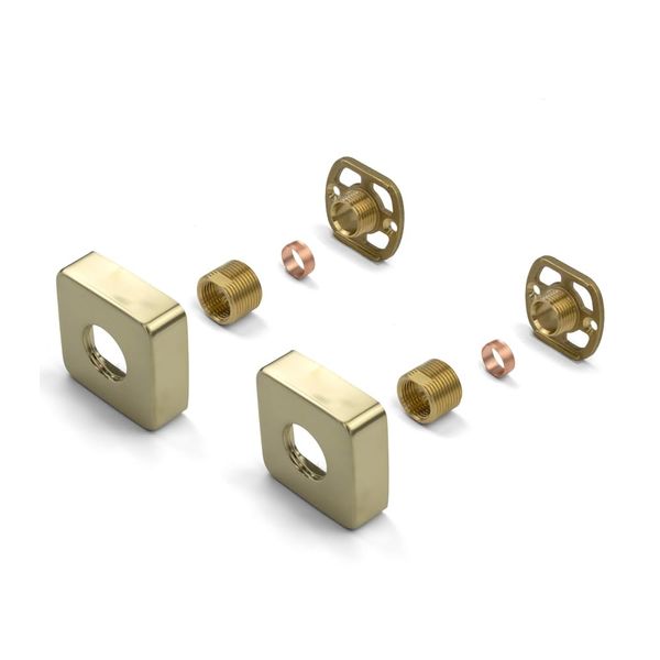 Brushed Gold Wall Mounted Square Shower Fixing Plates - Elegant and Durable Bathroom Solution