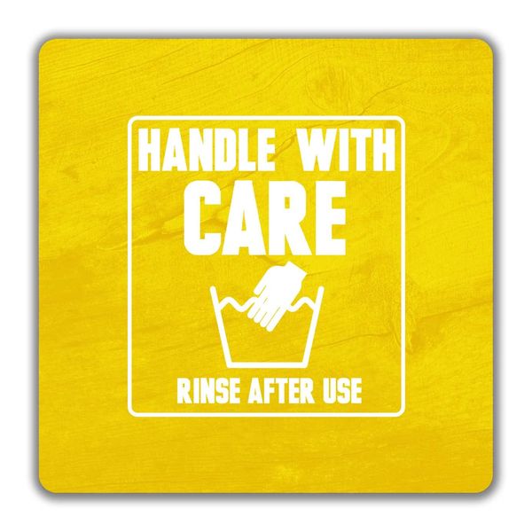 Shopagift Handle With Care - Rinse After Use 2 Pack Coasters - 9cm x 9cm