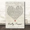 Party Favor Script Heart Song Lyric Print