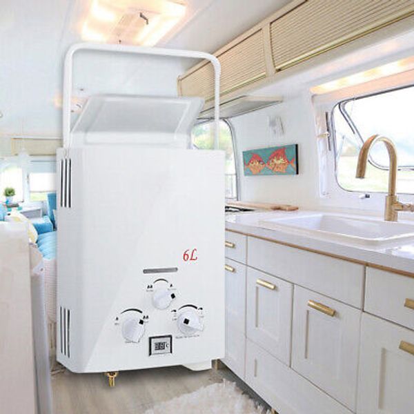 Portable LPG Propane Gas Hot Water Heater  6L Tankless Instant Boiler Outdoor RV