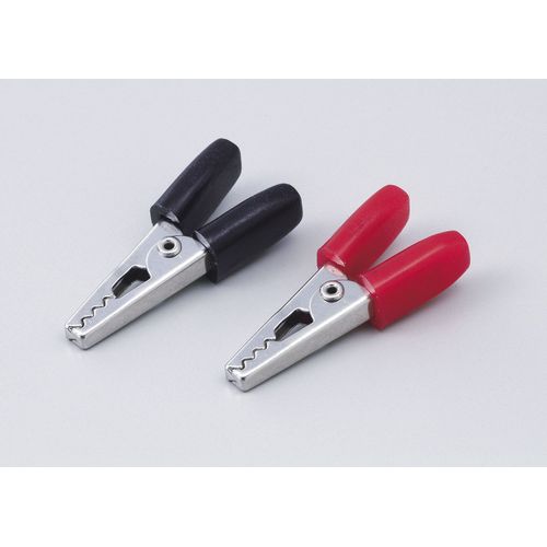 ELPA PU-36NH Alligator Clip Small Wire Metal Fittings, Total Length: Approx. 1.4 inches (35 mm), Red, Black, 1 Each