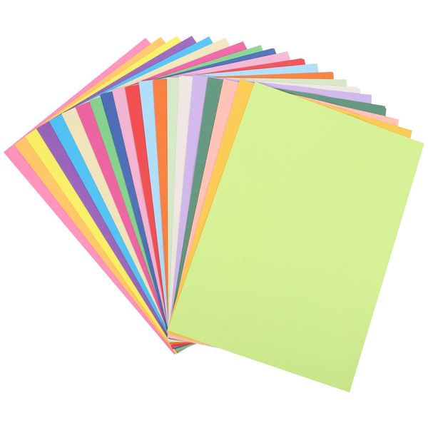 Aoliandatong A4 Coloured Paper, 100 Sheets Craft Paper for Kids, Colour Paper 70gsm Coloured Copier Paper, Assorted Pastel Paper for DIY Printer Art(20 Colours)