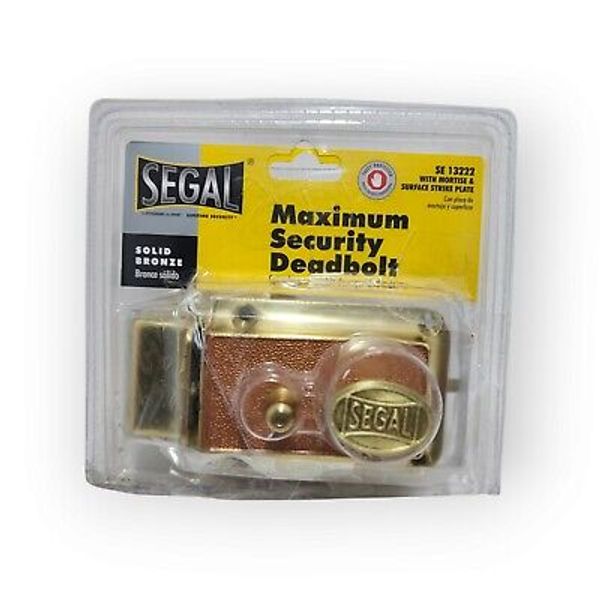 Segal Rim Deadbolt Set Cast Bronze Construction SE 13222  Maximum Security Lock