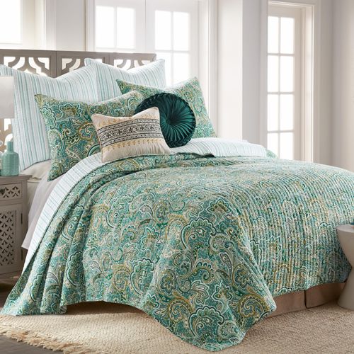 Levtex Home - Kimpton Green Euro Sham Set of 2 - Green Stripes on White - Euro (26x26in.), No Insert - Cotton