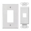 White 1 Port Decora Keystone Snap-in Jack Modular Wall Insert Cover Plate (1/pk)