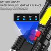 1pc 5LED Rechargeable Flashlight Camping Spotlight with Side Light – 3 Modes