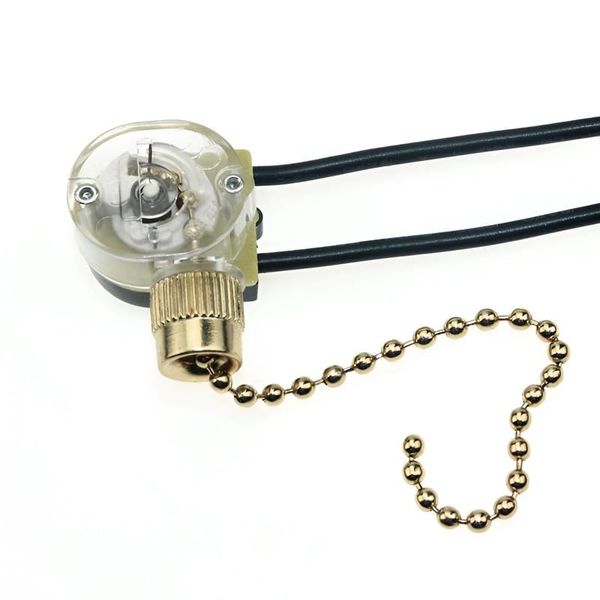LEDSone 2 Pcs Pull Chain Switch with Pull Cords for Ceiling Light Fans Lamps and Wall Lights Pull Chain Switch Control Replacement On-Off for Ceiling Fan Wall Light Table Lamp