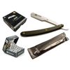 CS Black Pattern Stainless Straight Edge Barber Razor +100 Premium Single Blades