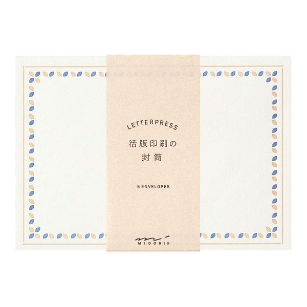 Midori 20562006 Envelope Letterpress Frame Pattern Brown