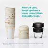 KeepCup Brew, Reusable Coffee Cup - Tempered Glass and Splashproof Sipper, M 12oz/340ml - Black