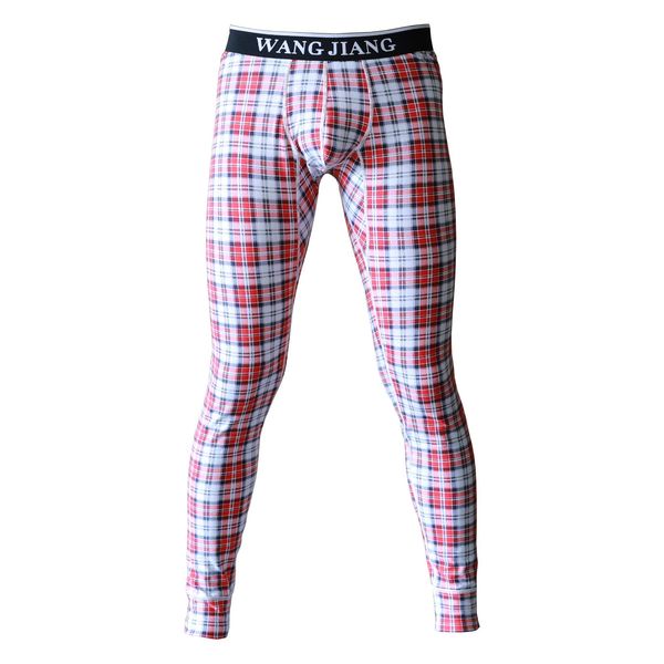 ARCITON Men's Low Rise Leggings Long Johns Thermal Pant US L/with Tag XL(Waist: 35"- 37") Plaid Red