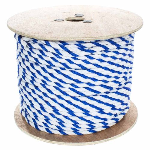 GOLBERG G Twisted Polypropylene Pool Rope - Blue and White - 3 Strand Polypro Cord - Lightweight Utility Rope