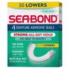 Sea Bond Secure Denture Adhesive Seals, Fresh Mint Lowers, 30 Count