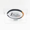 Puffin Plastics Rugby Ball Display Case (White Base) - With Mirror Back