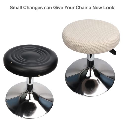 HuaLiSiJi Stool Cover Round 30-40 cm Cover Stool Round Elastic Stool Round Cover Washable Easy Care Soft and Durable for Round or Square Squats (2 Pieces, White)