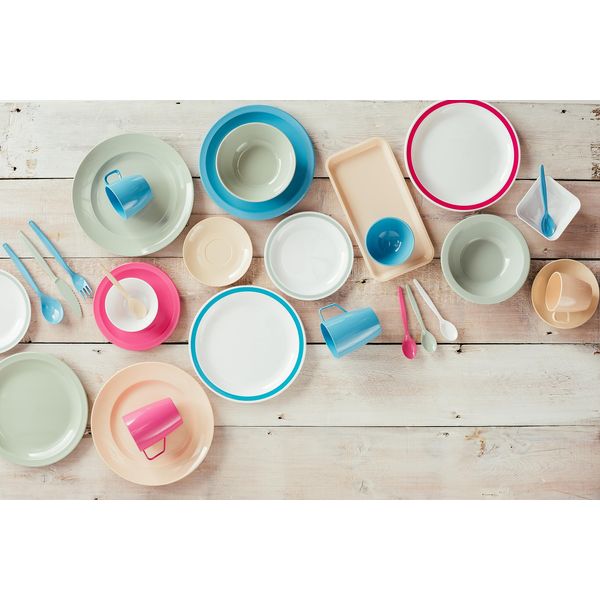 Harfield Polycarbonate Cutlery Set Summer Blue 20cm (x4 Sets) Reusable Virtually Unbreakable