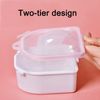 Nail Soaking Bowl Set, 2PCS Finger Soaking Bowl ​Handle Grip Nail Brush Triangle Cuticle Peeler and Stainless Steel Cuticle Pusher Nail Art Tool for Fingernail Toenail Caring Cleaning Brushes Kit…