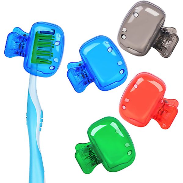 4 Pack Travel Toothbrush Head Covers Protector Cap Pod Case for Home Bathroom