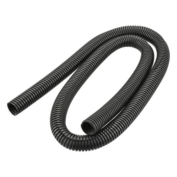 Ohm Denki DZ-CT15 09-1879 OHM Corrugated Tube φ15 Length 3.3 ft (1 m) Black Slit Wire Cover Cord Cable Protection Bondage Biting Prevention