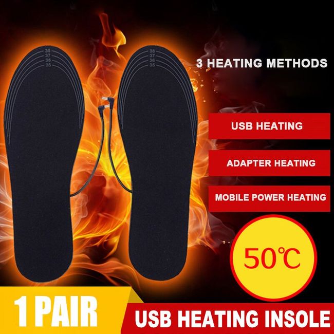 Usb Heated Shoe Insoles Electric Foot Warming Pad Feet Warmer Sock