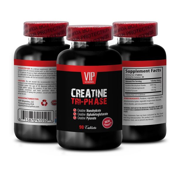 bodybuilding supplement - Creatine Tri-Phase - pre and post workout 1 Bot 90 Tab