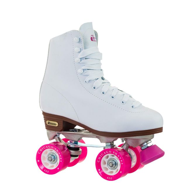 Chicago Women's Classic Roller Skates - Premium White Quad Rink Skates , White, 8