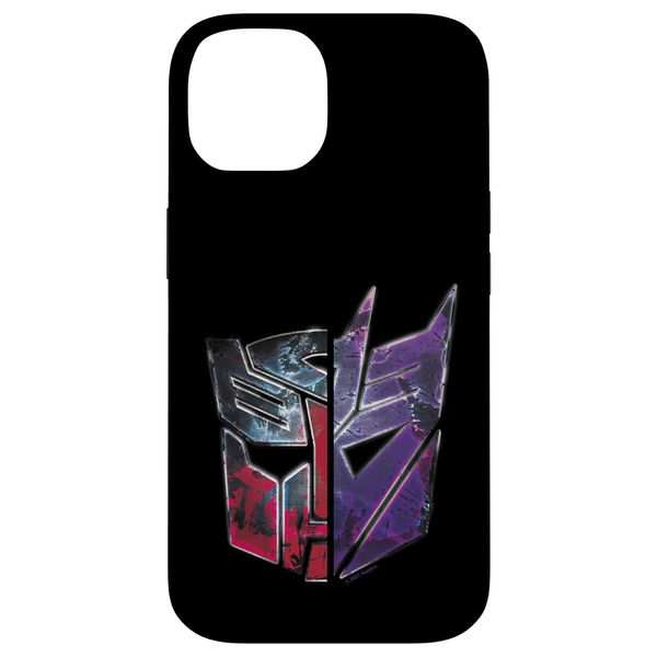 iPhone 14 Transformers Autobot Decepticon Metallic Split Logo Case