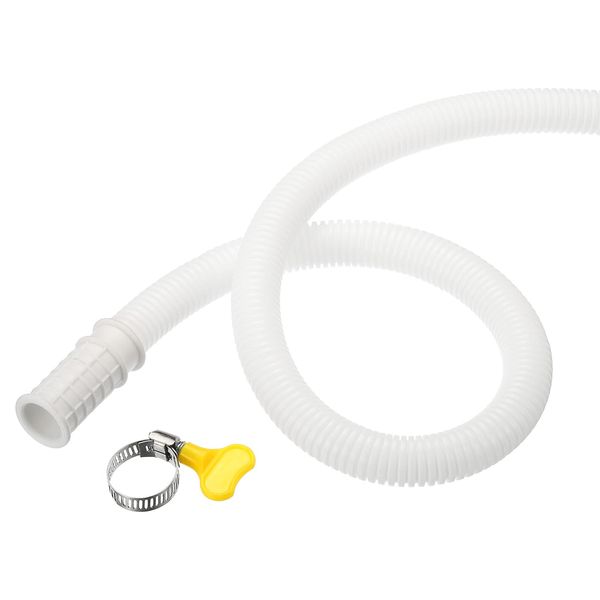 sourcing map Universal Air Conditioner Drain Hose 16mm ID 3.3ft with Clamp for AC Units Washing Machine, White