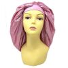Holographic Extra Jumbo Nightcap Twinkle Deluxe Luxury Wide Band Sleep Cap Bonnet Hat for Hair Pink
