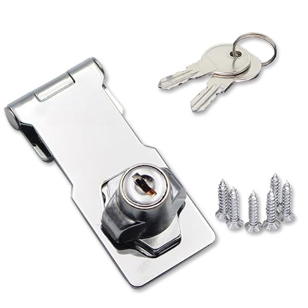 Drawer Lock (2.5 inches/1 piece set/Screw/Silver), Latch Lock, Auxiliary Lock, Closet Lock, Security Lock, Security Lock, Lock with Hardware Lock, Sliding Door Lock, Showcase Lock, Door Cabinet, Cupboard, Door, Storage Box, Easy Installation, Security Mea