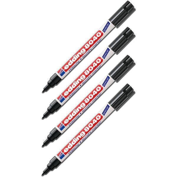 edding Wäschemarker 8040 (4er Pack, Schwarz)