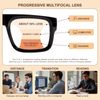 SKYWAY Photochromic Progressive Multifocus Reading Glasses for Men Blue Light Blocking Spring Hinge Square Computer Readers (Black,3.5)