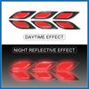 A ABSOPRO 6pcs 3D Reflective Car Warning Stickers Carbon Fiber Pattern Red Item Replacement