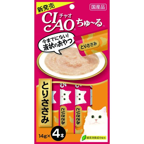 CIAO Churu Cat Treats, Chicken Breast Flavor, 0.5 oz (14 g) x 6 Tubes, Bulk Purchase