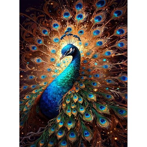 Gamteldot Peacock Stamped Cross Stitch Kits,11CT Cross Stitch Kits for Beginners,DIY Needlepoint Kits for Adults,Embroidery Patterns Art Crafts Kits for Home Decor and Gift