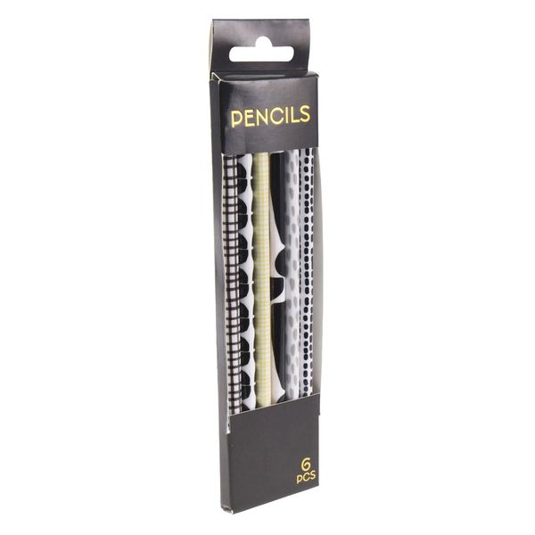 Grey HB Pencils Black/White, 6pcs.