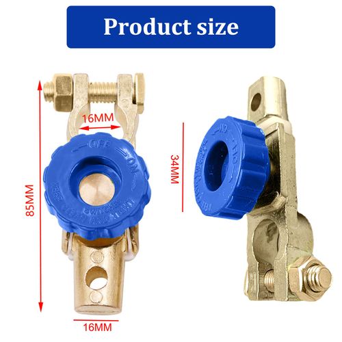 Misuyue Top Post Battery Disconnect Switch, Reliable Quick Battery Cut/Shut Off Switch, Battery Kill Switch for Car RV Marine Truck Battery - 12V /24V(Blue)