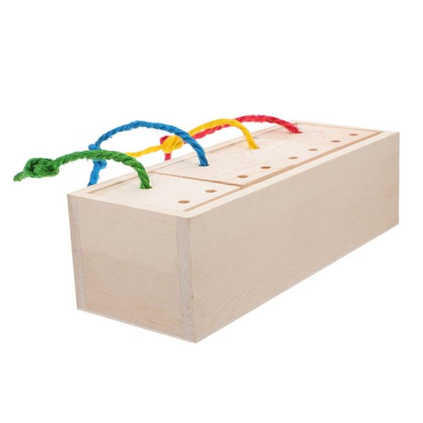 Box Hamster Foraging Toy Desktop Toys Bird Puzzles Block Toys Hamster Snuffle Game Bird Foot Toys Parrot Gym Accessories Hamster Treats Hiding Toy Hamster Treats Wood Box Wooden