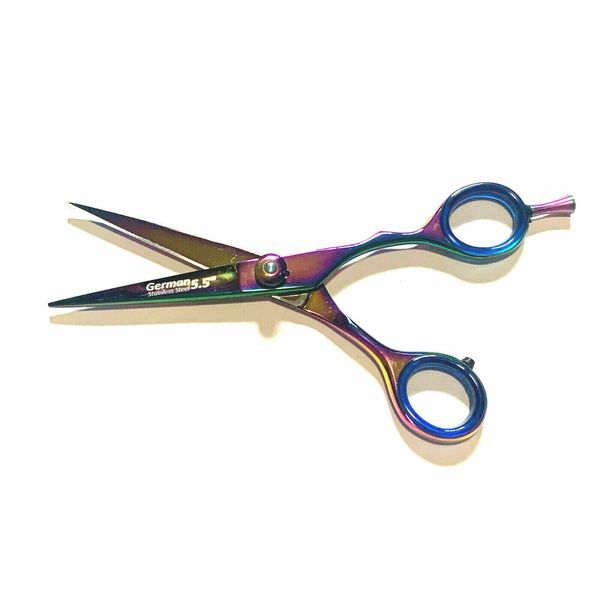 5.5" Dog Trimming Cutting Grooming Scissors Titanium Multi Color German Steel