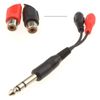 kenable 6.35mm Stereo Jack Plug to Twin RCA Phono Sockets Adapter Cable 10cm